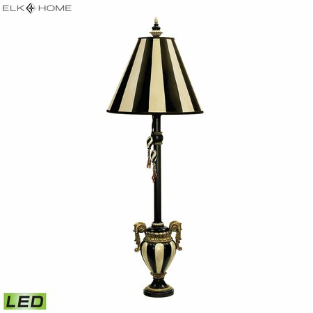 Marketplace Carnival Stripe 32'' High 1-Light Table Lamp - Antique Black - Includes LED Bulb 91-234-LED